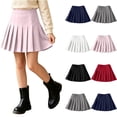 thumbnail image 1 of Girls Plaid Skort A-Line High Waist with Lined Shorts Pleated Uniform School Outfit, 1 of 9