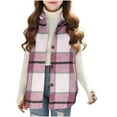 thumbnail image 1 of Girls Plaid Vest Flannel Sleeveless Shacket Shirt Jacket with Pockets Fall Button Front Casual Fashion Jackets Purple, 6-7 Years, 1 of 7