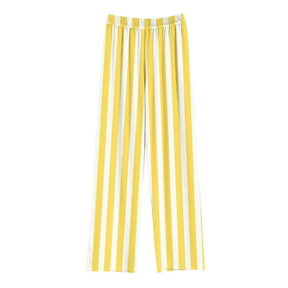 Girls Plaid Wide Leg Pants Color Block Casual Loose Elastic High Waist Trousers Trendy Fall Winter Sweatpants for Gifts,Yellow,6 Years