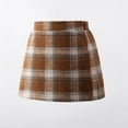 thumbnail image 1 of Girls' Plaid Wool Blend High Waist A-Line Short Skirt, College Style Skirt for Children in Fall and Winter, Limited Time Offer Under 10 Dollars, 1 of 3