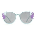 thumbnail image 1 of Girls Plastic Unicorn Charm Thin Plastic Round Horn Rim Sunglasses Blue, 1 of 4