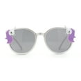 thumbnail image 1 of Girls Plastic Unicorn Charm Thin Plastic Round Horn Rim Sunglasses White, 1 of 4