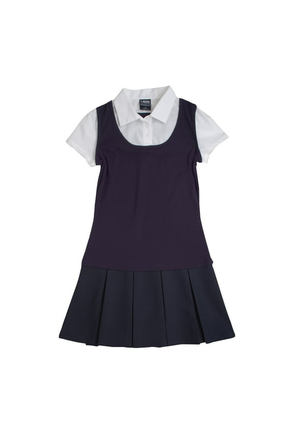 Girls Pleat 2-Fer Dress