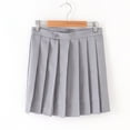 thumbnail image 1 of Girls' Pleated A-Line Skirt Solid Color Short Skirt Soft Breathable Fabric for Casual Wear and Parties, 1 of 3