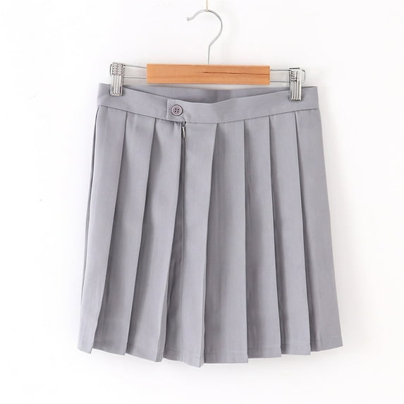 Girls' Pleated A-Line Skirt Solid Color Short Skirt Soft Breathable Fabric for Casual Wear and Parties