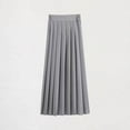 thumbnail image 1 of Girls' Pleated Long Skirt with Elastic Waist, College Style School Uniform Skirt for Children and Teenagers, Limited Time Offer Under 10 Dollars, 1 of 3