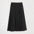 thumbnail image 1 of Girls' Pleated Mid-Length Skirt with Elastic Waist, College Style School Uniform Skirt for Children and Teenagers, Limited Time Offer Under 10 Dollars, 1 of 3