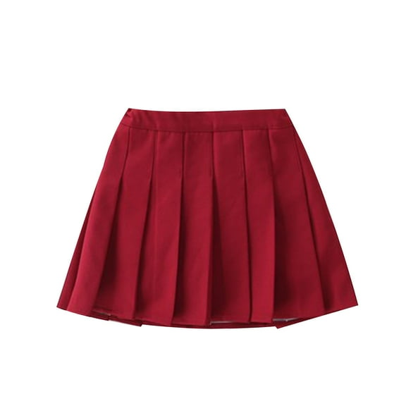 Girls Pleated Mini Skirt High Waisted A-Line Cute Tennis Skirt School Uniform Cheer Skirts