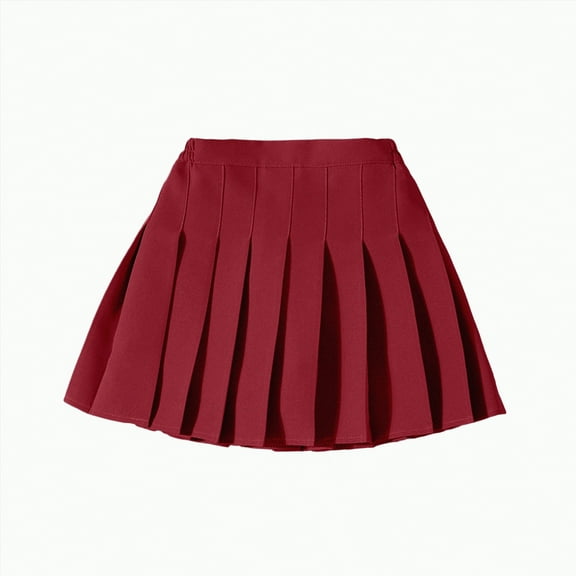 Girls' Pleated Plaid Mini Skirt with Shorts Girl Uniform School Tennis Skater Skirts Skort