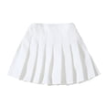thumbnail image 1 of Girls Pleated Plaid Skirt  Skirt Pleated Skirt  Elastic  Waist Solid Color Uniform Skirt  for Girls Aged 3-8, 1 of 3