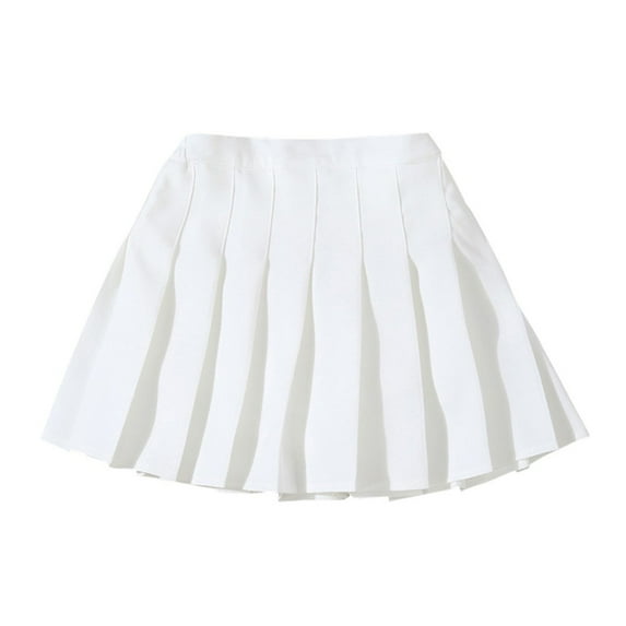 Girls Pleated Plaid Skirt  Skirt Pleated Skirt  Elastic  Waist Solid Color Uniform Skirt  for Girls Aged 3-8