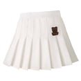 thumbnail image 1 of Girls' Pleated Skirt 4-14 Years Cute School Uniform for Girls High Waisted Tennis Skater Mini Skirts (13 Years, White 01), 1 of 4
