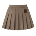 thumbnail image 1 of Girls' Pleated Skirt 4-14 Years Cute School Uniform for Girls High Waisted Tennis Skater Mini Skirts (7 Years, Coffee 01), 1 of 5