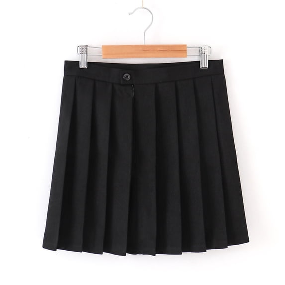 Girls' Pleated Skirt College Solid Color A-line School Uniform Skirt for Girls 11-18Y