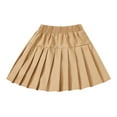thumbnail image 1 of Girls Pleated Skirt, Kids Elastic Waist Tennis Uniform Skirt with Shorts, New Summer Cotton Short Skirts Tutus Skirt for Girls Khaki 110, 1 of 2