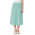 thumbnail image 1 of Girls Pleated Skirt Mint Green Knee Length Elastic Waist School Uniform Skirt for Kids Church Wedding 4-14 Years,Size 8-9 T, 1 of 6
