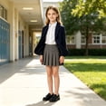 thumbnail image 1 of Girls' Pleated Skirt Short High Waist Pleated Skater Tennis Skirt Uniform Skirts for 2026 Back to School(Grey,5-6 Years), 1 of 3