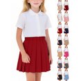 thumbnail image 1 of Girls Pleated Skirt,Sizes 2-17 Elastic Waist Cotton Comfortable Versatile School Uniform Skirt Red, 1 of 8
