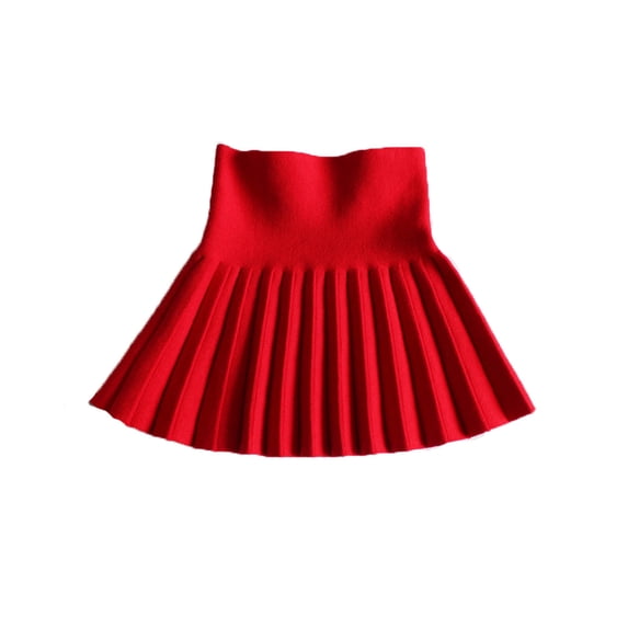 Girls Pleated Skirt with Built in Shorts, Elastic High Waist Fall Winter Skorts, Classic Fashion Stage Performance Skirt,12-13 Years