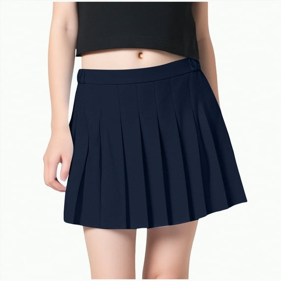 Girls Pleated Skirts School Kids Casual Mini Flare A Line Uniform Skorts Skirt