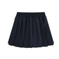 thumbnail image 1 of Girls Pleated Skirts with Shorts Underneath 2-17 Years School Uniforms Elastic Waisted Mini Skirt (3-4 Years, Navy), 1 of 5