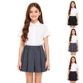 thumbnail image 1 of Girls Pleated Uniform Skirts with Shorts Elastic Waist Toddler Kids Cute Mini Tennis Skirt Back to School Clothes,100, 1 of 9