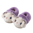 thumbnail image 1 of Girls Plush Bunny Slippers, Cute Bow Indoor House Shoes, Warm Soft Sole Winter Booties for Toddler Kids 6M-5Y, 1 of 4