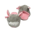 thumbnail image 1 of Girls Plush Gray & Pink Llama Slippers Scuffs House Shoes Slides Large (4-5), 1 of 1