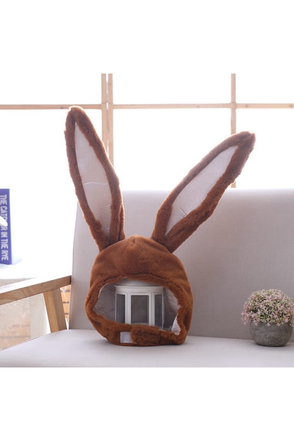 Girls Plush Rabbit Ear Headband Hat, Cute Animal Ear Cap with Adjustable Fit for Costume Parties, Birthday Gifts and Dress-Up Play