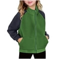 thumbnail image 1 of Girls Polar Fleece Jacket Casual Zip Up Sherpa Overcoat Color Block Fuzzy Coat Fall Winter Lightweight Outerwear 2-13 Years, 1 of 6