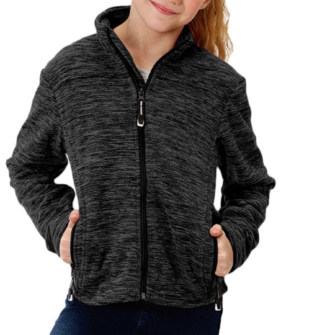   Essentials Girls' Polar Fleece Full-Zip Hooded  Lightweight Jacket, Black, X-Small : Clothing, Shoes & Jewelry
