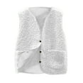thumbnail image 1 of Girl's Quilted Vest Causal Soft V Neck Button Down Padded Vest Fall Winter Lightweight Thermal Sleeveless Jacket Coat 5-14 Years, 1 of 5