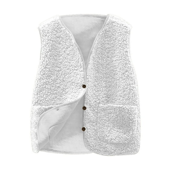 Girl's Quilted Vest Causal Soft V Neck Button Down Padded Vest Fall Winter Lightweight Thermal Sleeveless Jacket Coat 5-14 Years