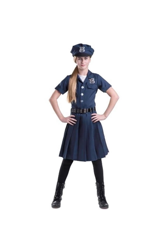 Girls Police Officer Costume, Small - Age 4 to 6