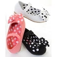 thumbnail image 1 of Girls Polka Dot Bows Single Strap Mary Jane Flats Kids, 1 of 1