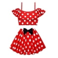 thumbnail image 1 of Girls Polka Dot Two Piece Swimsuit With Headband Off Shoulder Role Play Swimwear 2-8T, 1 of 7