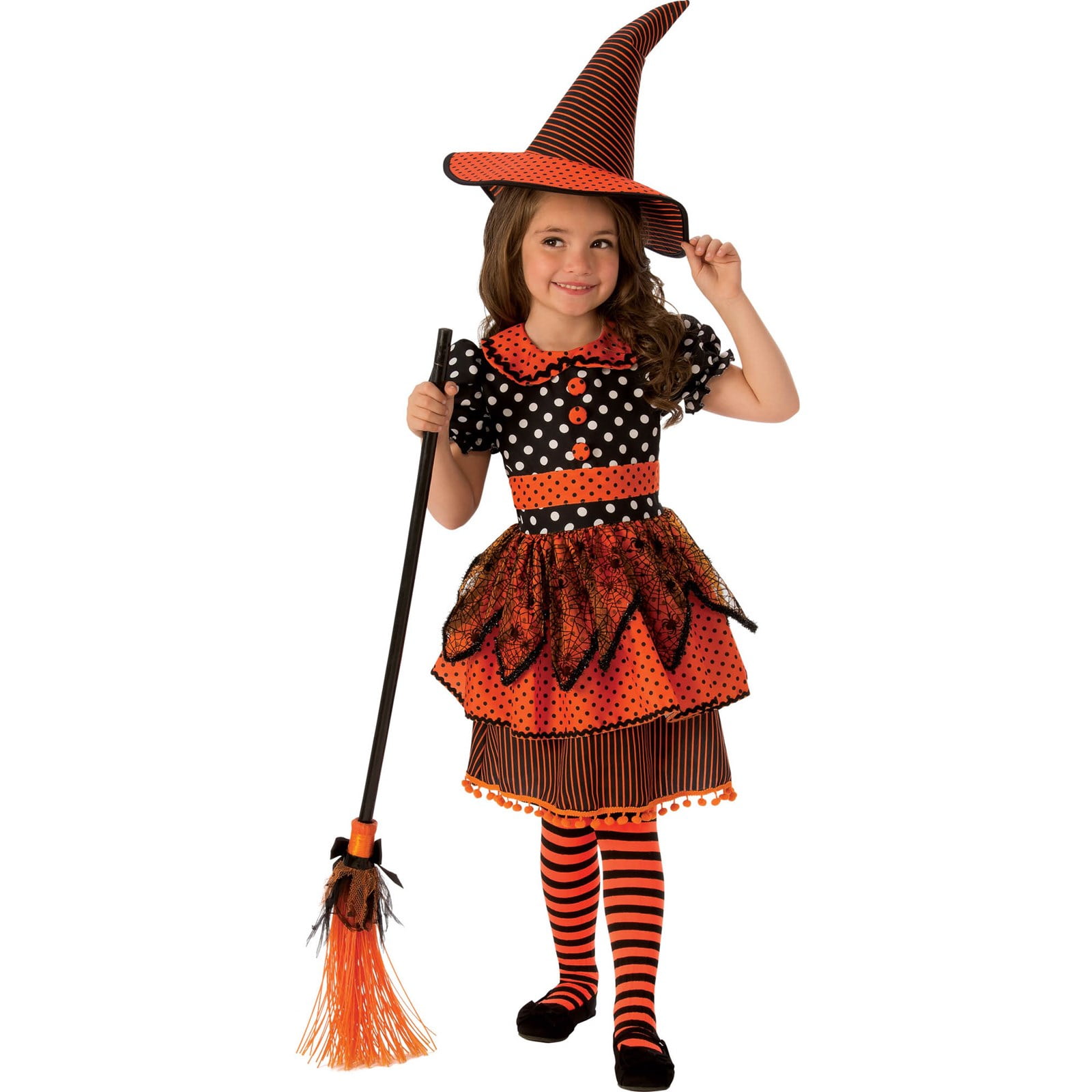 Girls Polka Dot Witch Costume - Walmart.com
