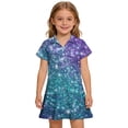 thumbnail image 1 of Girls Polo Dress with Pockets, Short Sleeve Collared Stretchy Ruffled Placket School Uniform Shirt Dress, 1 of 5