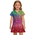 thumbnail image 1 of Girls Polo Dress with Pockets, Short Sleeve Collared Stretchy Ruffled Placket School Uniform Shirt Dress, 1 of 5