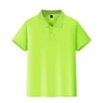 thumbnail image 1 of Boys Uniform Shirts Short Sleeve Polo Shirt for 6-11 Years School Uniform, Button Closure, Sensory-Friendly Design​ Green Size 6-7, 1 of 4