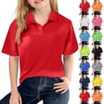 thumbnail image 1 of Girls Polo Shirt School Uniform 6-11 Years Short Sleeve Button Closure, Soft Fabric, Collared Design Hot Pink Size 8-9Y, 1 of 4