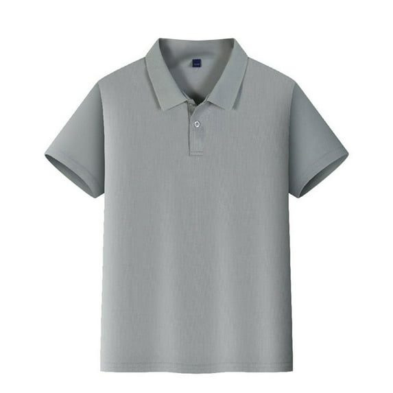 Girls' Short Sleeve Polo School Uniform Button Closure, Performance Material, Moisture Wicking, Comfortable Gray Size 8-9Y