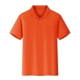 thumbnail image 1 of Girls Polo Shirts Button Closure Short Sleeve Polo Casual Solid Unisex Kids School Uniform Shirts with Pocket Orange 9-10 Years, 1 of 8