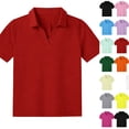 thumbnail image 1 of Girls Polo Shirts Short Sleeve School Uniform Collared Shirts Kids Lightweight Athletic Golf Tops,Red,7-8 Years, 1 of 7