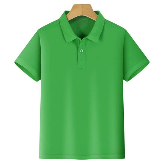 Girls Polo Shirts Solid Color Casual Pullover Tops Soft Comfortable Fabric Blouse Breathable Summer T-Shirts GN1 4-5 Years