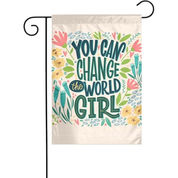 Girls Power Flowers Women Equality Day Garden Flag 12 x 18 Inch Double Sided Polyester Outdoor Decor