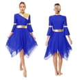 thumbnail image 1 of Girls Praise Dance Dress Irregular Women's Dresses Round Neck Colorful Splicing Performance Clothes Dancewear, 1 of 7
