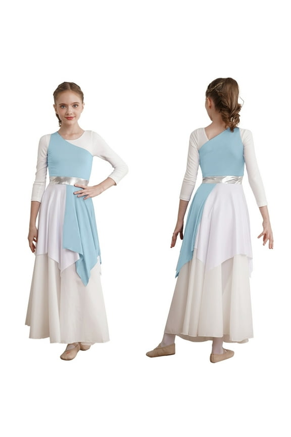 Girls Praise Lyrical Dance Dress Training Dancewear Contemporary Dance Dresses