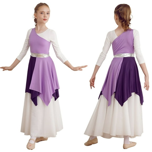 Girls Praise Lyrical Dance Dress Training Dancewear Contemporary Dance Dresses