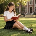 thumbnail image 1 of Girls' Preppy Campus Skirt Student Uniform Skirt School Clothing Outfit Classroom, 1 of 8